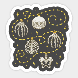 Skeleton Baubles Gold Chain Sticker